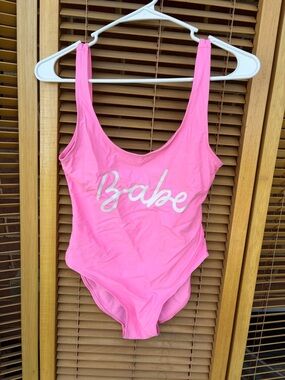Pink "Babe" One-Piece Swimsuit